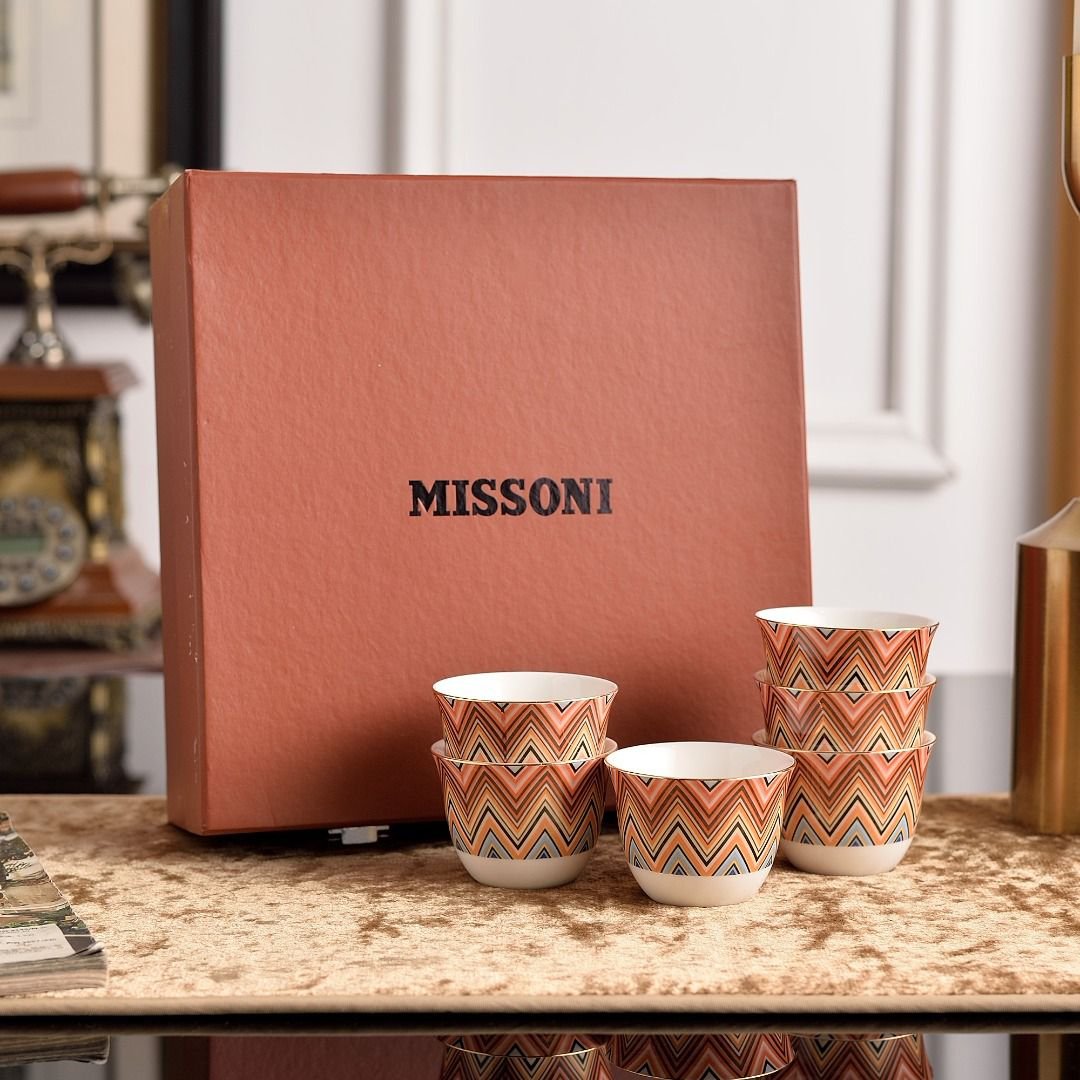 Missoni Arabic coffee cups set of six - Missoni Arabic Coffee | Aleppo Gift UAE